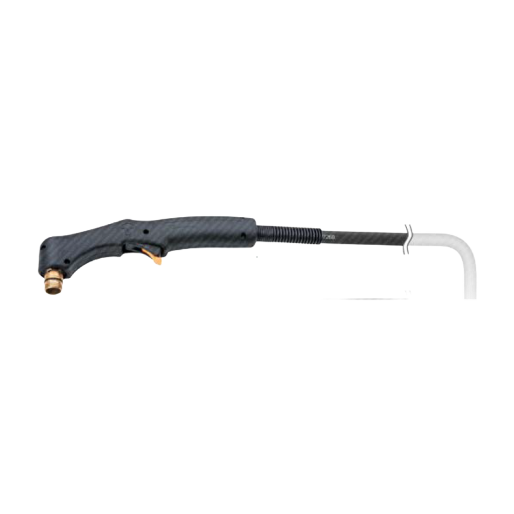 black plasma cutting torch on black background