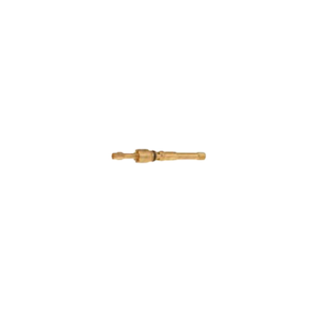 A small brass-colored metal connector or fitting shown horizontally against a plain white background.