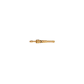 A small brass-colored metal connector or fitting shown horizontally against a plain white background.