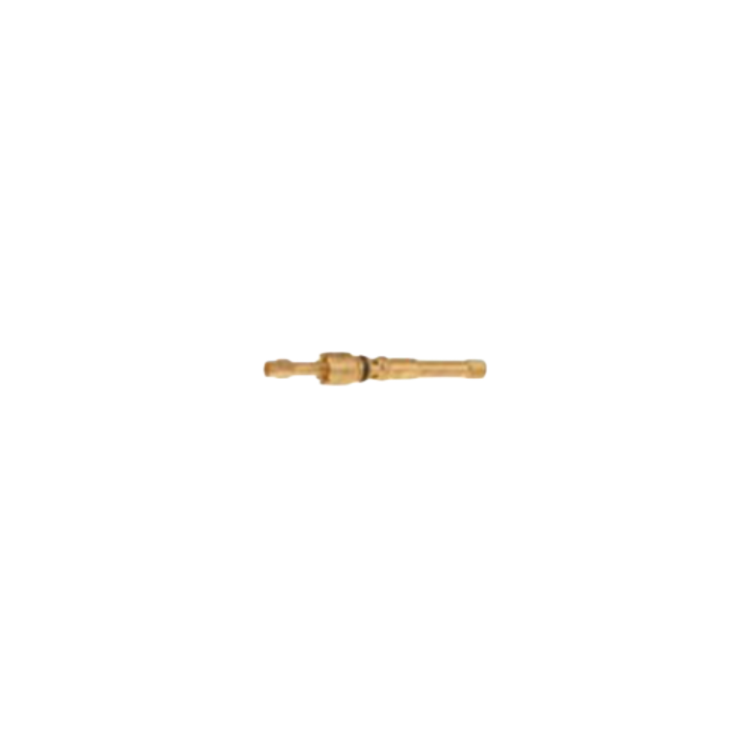 A small brass-colored metal connector or fitting shown horizontally against a plain white background.