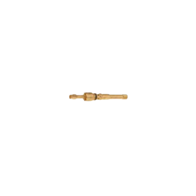 A small brass-colored metal connector or fitting shown horizontally against a plain white background.