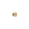 A small brass spray nozzle or spray head component, isolated on a solid white background.