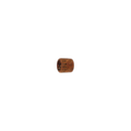 A small cylindrical metal component with a textured, rusted brown finish and circular holes along its side, centered on a plain white background.