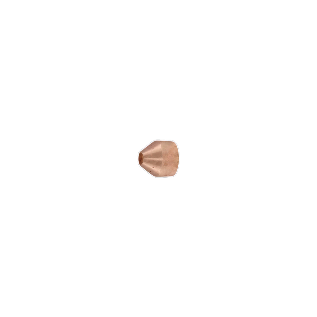 A single small metallic copper-colored cone-shaped component centered on a plain white background.