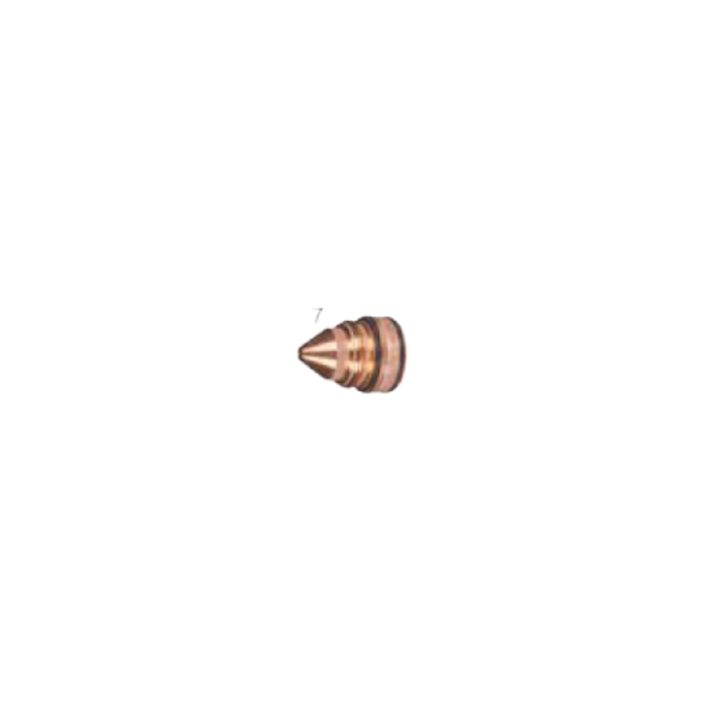 A single metallic bullet tip or cartridge projectile shown against a plain white background, with a small printed number '7' near the top.