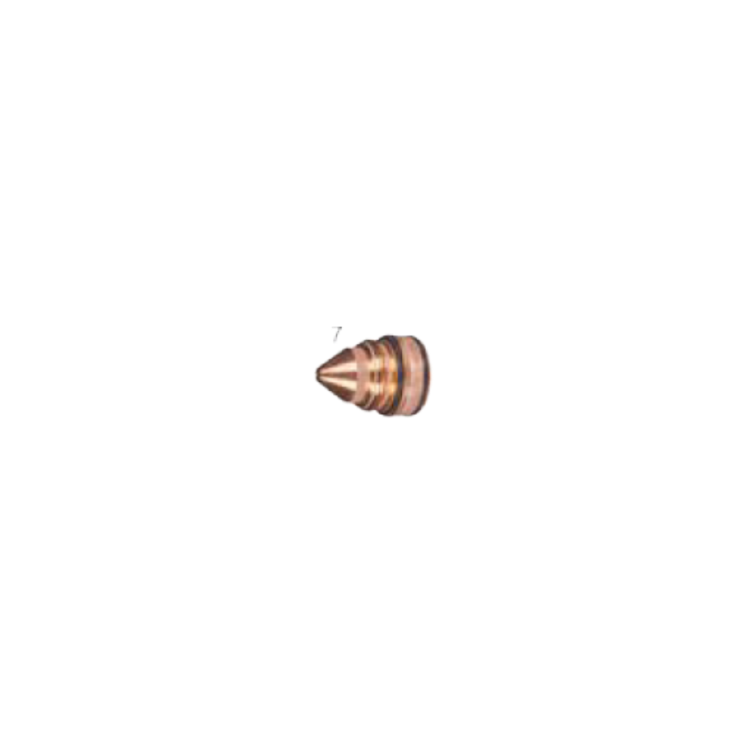 A single metallic bullet tip or cartridge projectile shown against a plain white background, with a small printed number '7' near the top.