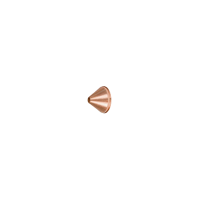 A small metallic copper-colored cone-shaped hardware piece, possibly a wall hook or decorative accent, centered on a solid white background.