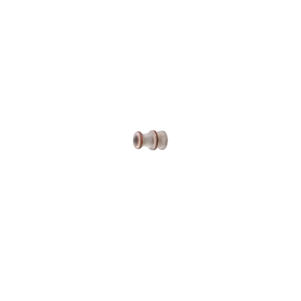 A small cylindrical metal hardware component with a warm metallic finish, centered on a solid white background.