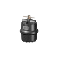 black housing air filter with silver screw top on black back ground