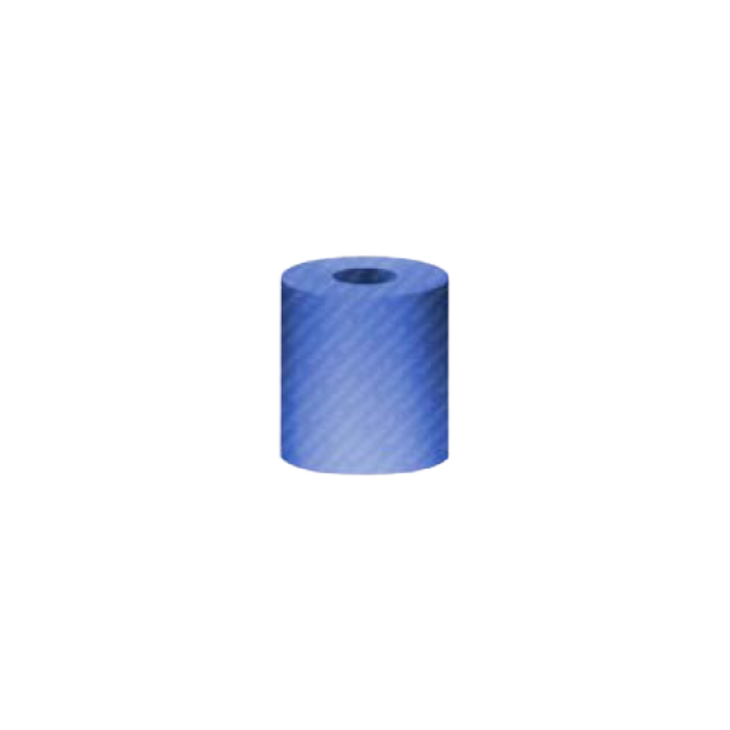 blue cylinder filter on black background