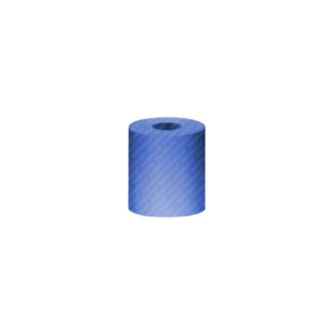blue cylinder filter on black background