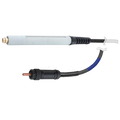 grey plasma cutting machine torch on black background