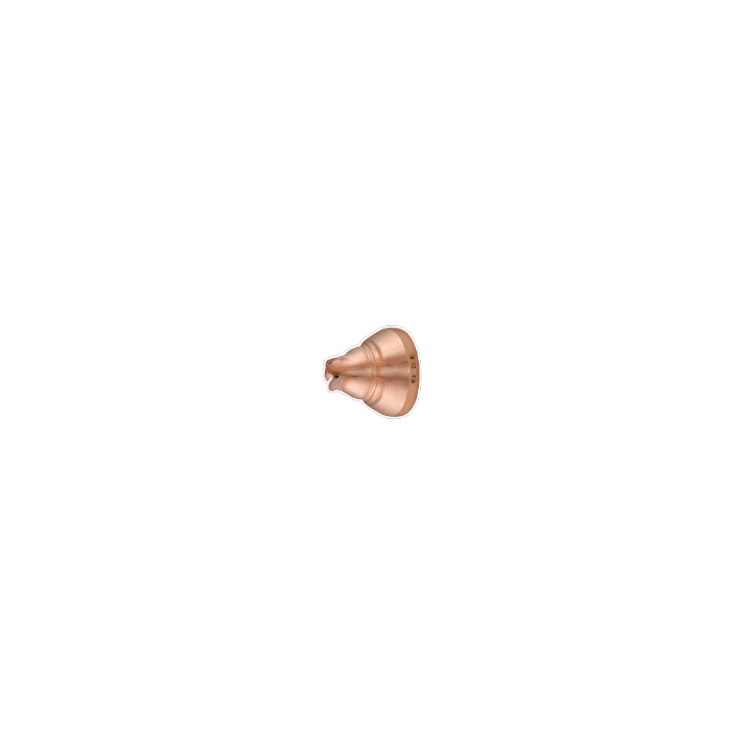 A small gold-colored metal accessory, possibly a decorative ring or clasp, shown against a solid white background.