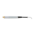 grey mechanized cutting torch on black background