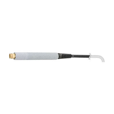 grey mechanized cutting torch on black background