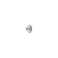 A single small metallic silver dome-shaped stud or button on a plain white background.