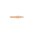 A small metallic copper-colored component or connector with a cylindrical shape and a central threaded section, shown horizontally against a solid white background.