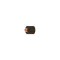 A small cylindrical black component with a copper-colored end, isolated on a solid white background.