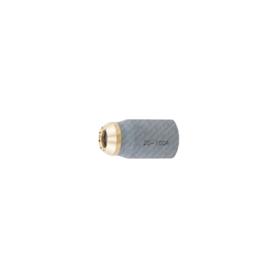A gray and black carbon fiber textured hose connector with a brass male fitting, featuring the text '20-100A' printed on its side, set against a plain white background.