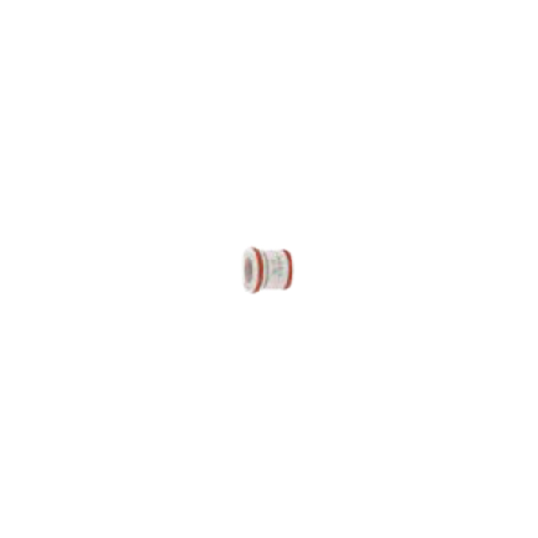 A small cylindrical product with a white body and red accents, centered on a plain white background.