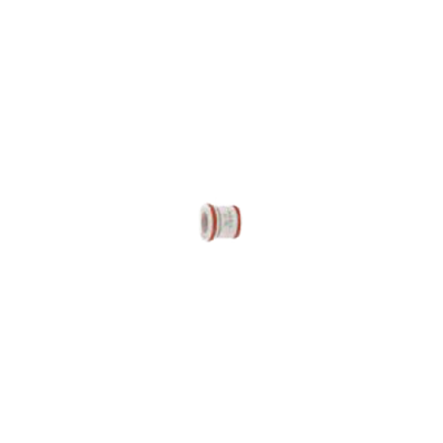 A small cylindrical product with a white body and red accents, centered on a plain white background.