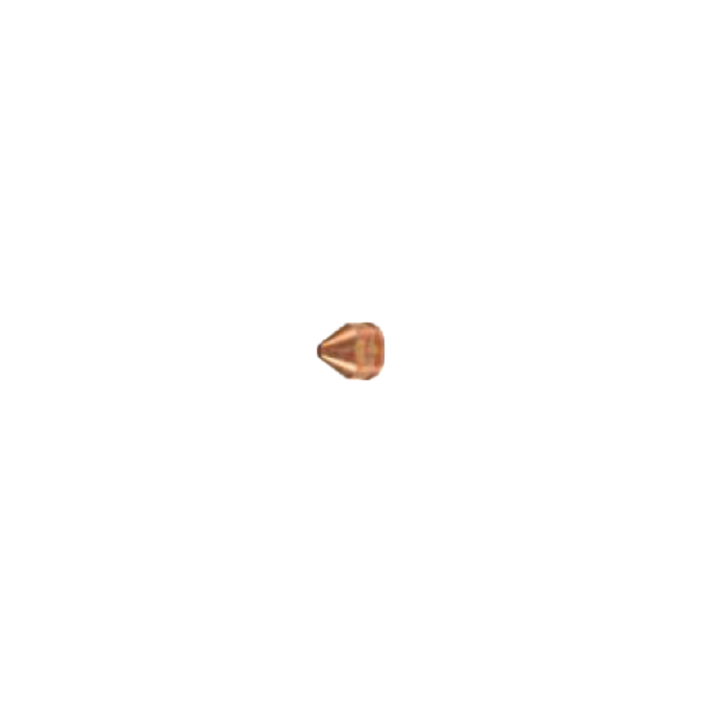 A single small metallic rose gold cone-shaped stud or cap shown against a solid white background.