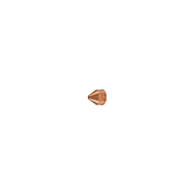 A single small metallic rose gold cone-shaped stud or cap shown against a solid white background.