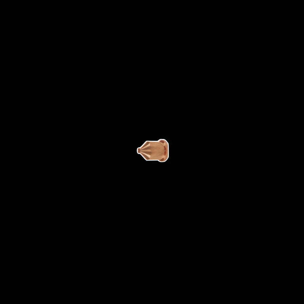 copper colored cutting tip for plasma cutting on black background