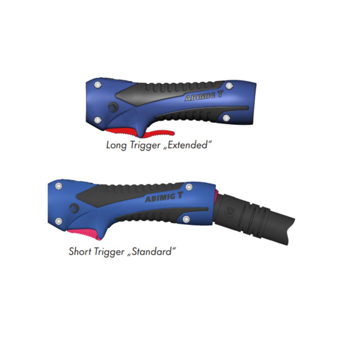 ABIMIG W 540 handle trigger options, long extended trigger and short standard trigger
