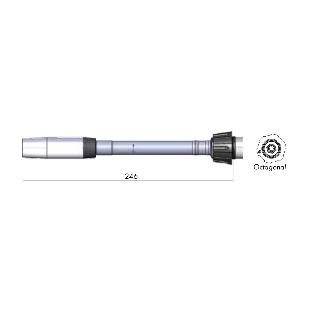 Binzel 014.H515 180° flex gooseneck drawing, for ABIMIG AT 355 MIG welding torch