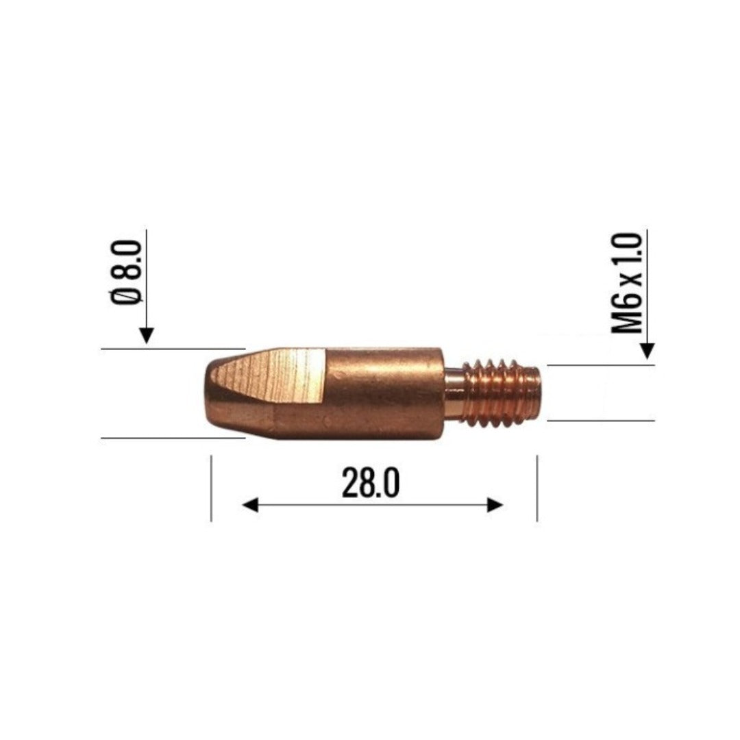 140.0172 Heavy-Duty CuCrZr Contact Tip, M6, .035 in. Wire, for ABIMIG AT 255 and AT 355 MIG welding torches