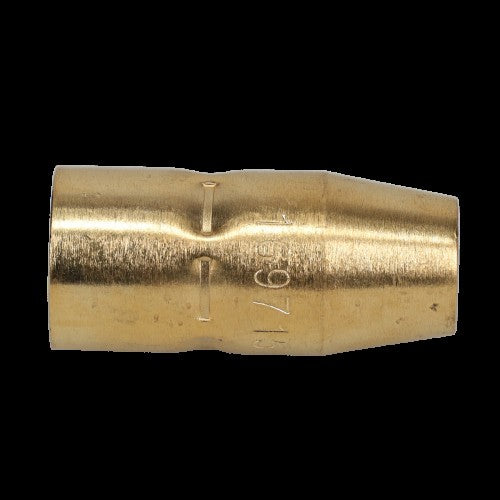 Binzel 169-715 brass nozzle, 1/2 in. bore, flush, for Miller M-10, M-15, M-100 and M-150 MIG welding torches