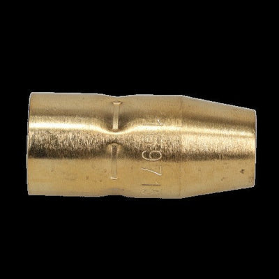 Binzel 169-715 brass nozzle, 1/2 in. bore, flush, for Miller M-10, M-15, M-100 and M-150 MIG welding torches
