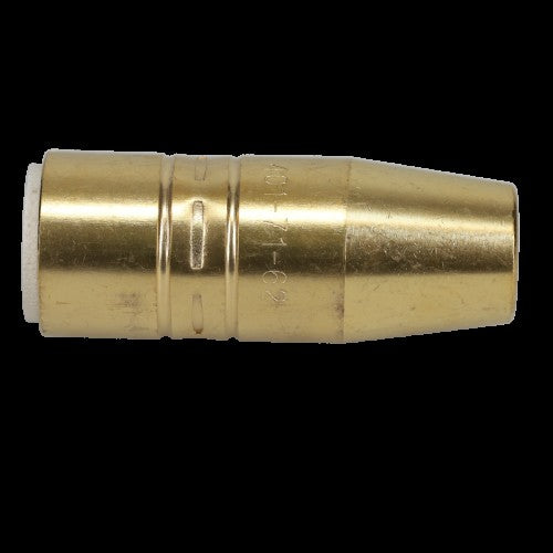 401-7-62 Binzel heavy-duty brass nozzle, 5/8 in. bore, 1/4 in. recess, for Tregaskiss TOUGH LOCK MIG welding torches