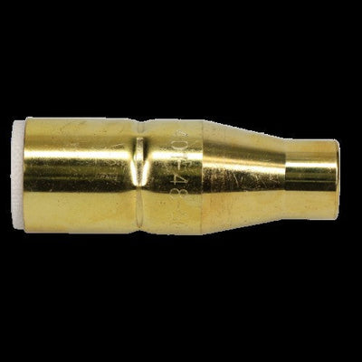 401-48-50 Binzel standard-duty brass bottleneck nozzle, 1/2 in. bore, 1/8 in. stick-out, for TOUGH LOCK MIG welding torches