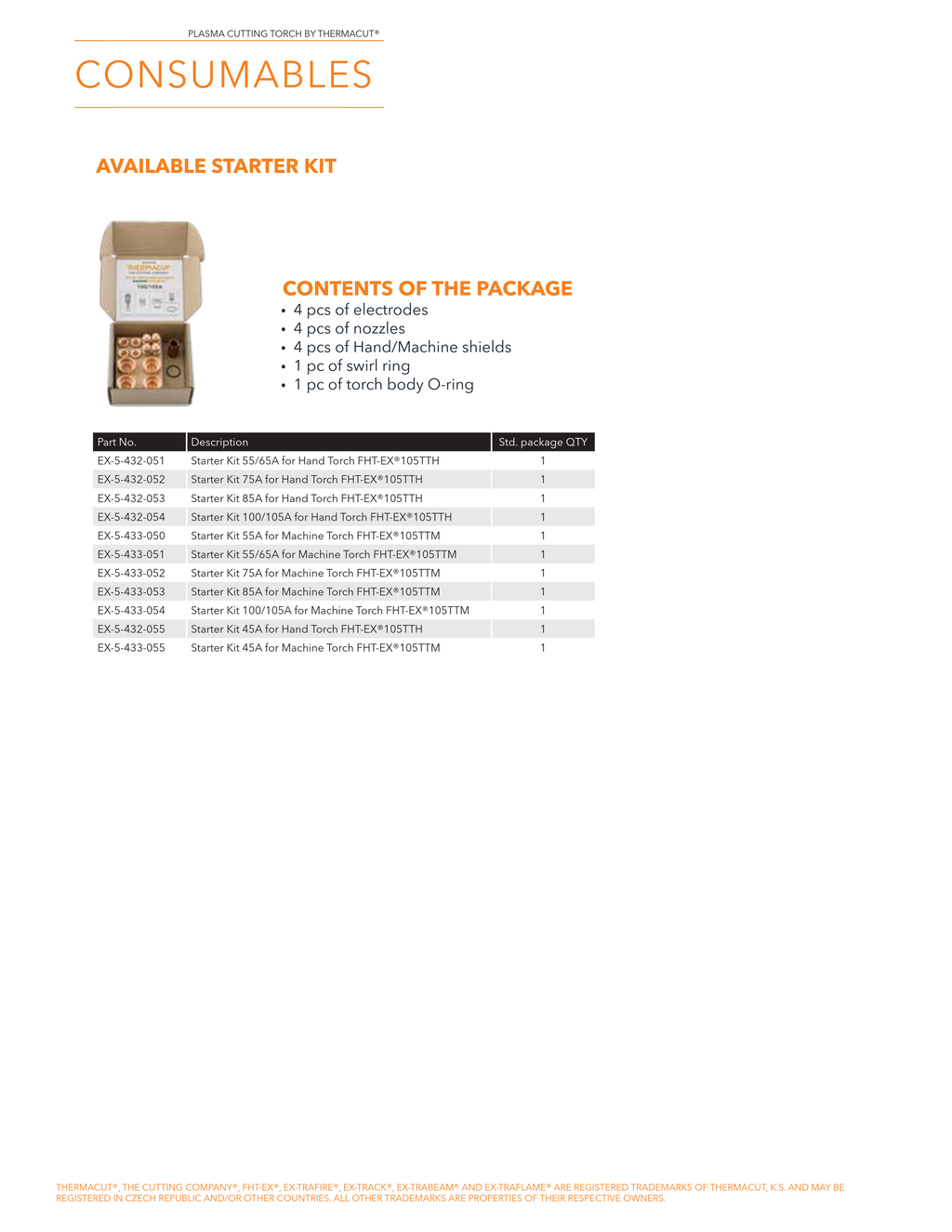 A printed package insert page for a consumable product, showing a small box of round snacks and a contents list titled 'CONTENTS OF THE PACKAGE.' The page includes product code, quantity, and description columns, with a small photo of the snack box on the left and text on the right.